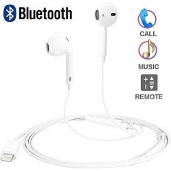 Lighting Headphones/Earphones/Earbuds, Built-in Microphone and Volume Control,Suitable for Apple iPhone 11 Pro Max/X/XS/XS MAX/XR/8/8P/7/7P/iPad Pro/iPad Air/iPad Mini/iPod (Bluetooth Connectivity)