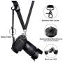 UBeesize Bundle 51" Adjustable Travel Video Phone Tripod Stand & Camera Neck Shoulder Sling Strap, Compatible with Smartphone & Camera.