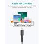 Xcentz iPhone Charger 10ft, Apple MFi Certified Lightning Cable, Braided Nylon High-Speed iPhone Cable with Premium Metal Connector for iPhone 11/X/XS/XR/XS Max/8/7/6/5S/SE, iPad Mini/Air, Black