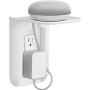 WALI Wall Outlet Shelf Standard Vertical Duplex Décor Outlet with Cable Channel Charging for Cell Phone, Dot 1st and 2nd 3rd Gen, Google Home, Speaker up to 10 lbs (OLS001-W), White, 1 Pack,