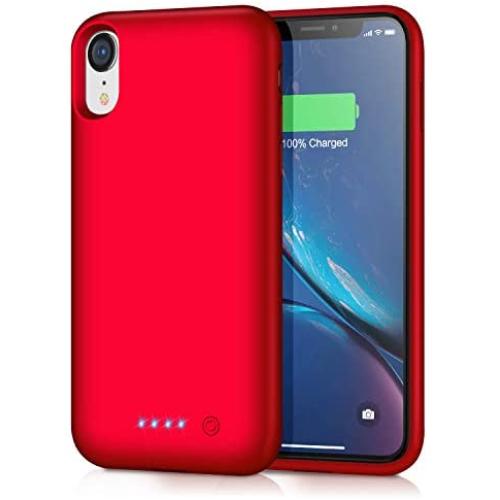 Trswyop Battery Case for iPhone XR, 6800mAh Portable Charging Case for iPhone XR Rechargeable Backup External Battery Pack Extended Battery Protective Charger Case(6.1inch)-Red