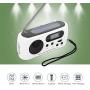 Flashlight Radio, Portable Solar Power Hand Crank AM/FM Radio Flashlight for Camping Traveling Climbing (White)
