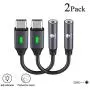USB C to 3.5mm Dongle Adapter, Stouchi 384KHz-32bit USB C Headphone Audio Jack Adapter Type C to 3.5mm Adapter Hi-Fi DAC Chip for Note10, Note10+, Pixel 4/3XL/2XL, iPad Pro 2018, One Plus 7 2Pack-Gray