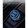 Worsors Car Charger, Dual USB 4.8A/24W Compatible for Apple iPhone 11/Pro/Max/XS/XR/X/8 Plus/8/7/6S/6/5S/5C, iPad, Mini All Metal Flush Fit Car Adapter with 2 Pack 3.3ft Fast Charging Braided Cable