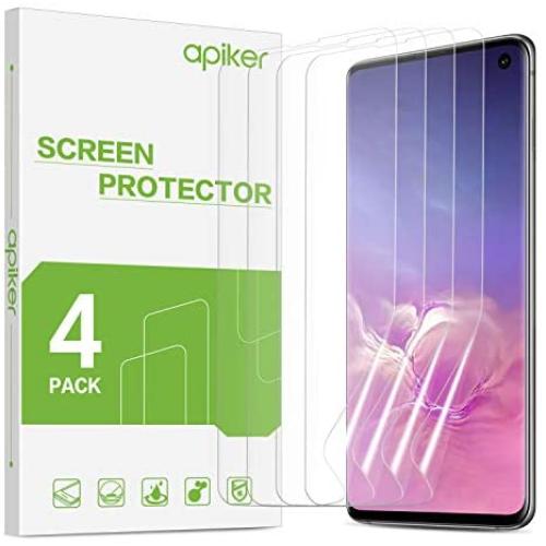 [4 Pack] Screen Protector for Galaxy S10, apiker Upgraded Full Coverage Screen Protector for Samsung Galaxy S10 - HD Clear Film, Case Friendly