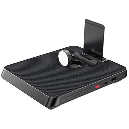 PITAKA Air Omni 6-in-1 Multi-Functional Wireless Charging Station with Minimalist Design Ultimate Fast Charging Dock Compatible with iPhone, Apple Watch, AirPods/AirPods Pro, iPad, Switch etc.