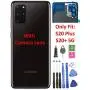 Galaxy S20+ Plus 5G Back Glass Replacement Back Cover Glass Housing Door with Camera Lens and Pre-Installed Tape for Samsung Galaxy S20 Plus S20+ with Tools (Black)
