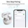 Wireless Earbuds Bluetooth 5.0 Headphones,Bluetooth Earphones for iPhone/Android with Charging Case 30H Playtime/Dual Mics,Waterproof Mini Cute Wireless Earbuds for Kids Adult Sport Running-White