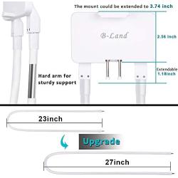 Upgrade Phone Holder for Bed, B-Land Neck Phone Holder Gooseneck Cell Phone Holders, Universal Mobile Phone Stand with Remote for Taking Videos & Group Photos (White)