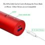 Portable Charger, BONAI Ultra-Compact Aluminum Power Bank 5000mAh Travel, High-Speed Output External Backup Battery Compatible iPhone, iPad, iPod, Samsung, Tablets - Red (Charging Cable Included)