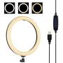 Selfie Ring Light with Tripod Stand with Phone Holder for, Live Stream,Self-Portrait Shooting (Black,1 X Fill Light +1 X Mobile Phone Clip, 11.8in)