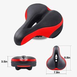 EVNNO Bicycle Saddle, The Most Comfortable Leather Bicycle Seat, Memory Foam, Universal Fit For Seat For Bike，WomenS Bike Saddle，Mens Padded Bike Seat，Bicycle seat double shock absorption memory foam