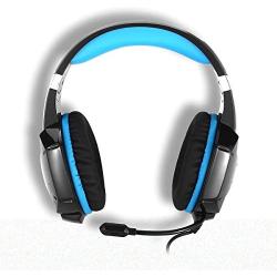 KOTION EACH G1200 Gaming Headset for PS4, Professional 3.5mm PC Stereo Headphones with Mic, Comfortable Bass Headband with Integrated Microphone for PS4 PC Computer Laptop Smartphones (Blue)