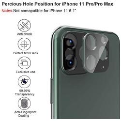 LOZA for iPhone 11 Pro 5.8"/11 Pro Max 6.5&quotCamera Lens Screen Protector, Metal Frame Bubble Free High Definition Anti-Scratch Screen Protector Camera Lens for iPhone 11 Pro/11 Pro Max (Midnight Green)