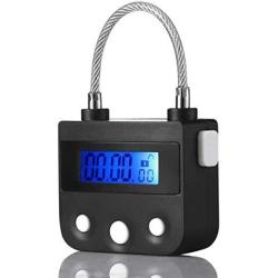 99 Hours Max Timing Lock - USB Rechargeable Time Out Padlock with LCD Display of Hiplaygirl (Black)