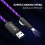 [Apple MFi Certified] Foxnovo Led iPhone Charger Cable, 2-in-1 Led Lightning Cable with 360° Flowing Light for iPhone 11/11 Pro/Max/XS/XR/X/8/8 Plus/7/7 Plus/6/6 Plus/5s/5s Plus/Android, 3.3ft