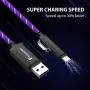 [Apple MFi Certified] Foxnovo Led iPhone Charger Cable, 2-in-1 Led Lightning Cable with 360° Flowing Light for iPhone 11/11 Pro/Max/XS/XR/X/8/8 Plus/7/7 Plus/6/6 Plus/5s/5s Plus/Android, 3.3ft