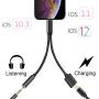 Headphone Adapter Jack 2 in 1 Adapter for iPhone Xs/Xs Max/XR/ 8/8 Plus/X (11) / 7/7 Plus Adapter Listen to Music Adapter Audio and Charge 3.5mm Splitter Converter Compatible with Adaptor Charger