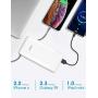 TG90 10000mah Power Bank External Battery Packs, Portable Charger with Built-in Cables for Cell Phone Battery Backup, Portable Phone Charger Compatible with iPhone, iPad, iPod, Android Phones
