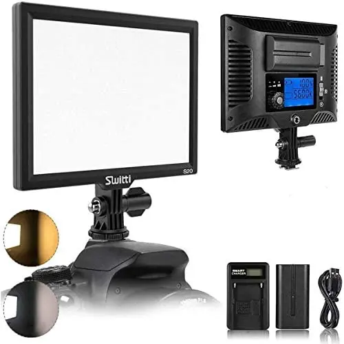 Switti Camera Light, Portable Ultra-Thin LED Video Light, Dimmable Bi-Color 3200K-5600K CRI95+ Camera Lighting for Video Shooting and Photography (NP-F550 Battery Included) Switti Camera Light, Portable Ultra-Thin LED Video Light, Dimmable Bi-Color 3200K-5600K CRI95+ Camera Lighting for Video Shooting and Photography (NP-F550 Battery Included)