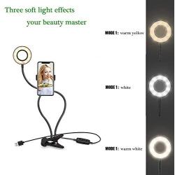 UMsky Selfie Ring Light,Universal Phone Selfie Ring Light,Portable LED Selfie Light Ring Lights for Android/iPhone, LED Ring Light, Rechargeable Brightness Portable Selfie Light Ring (Warm White)