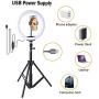 10 LED Selfie Ring Light with Tripod Stand, Patiszen LED Ring Light Set Dimmable 3200-5600K Selfie Ring Light for Selfie, Makeup, Live Stream, YouTube Video