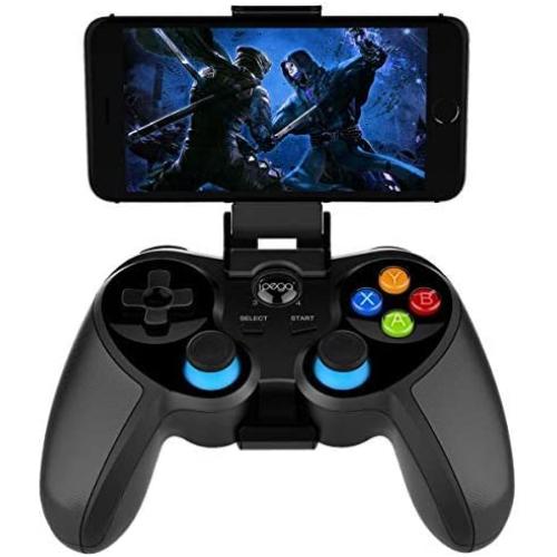 PG-9157 Wireless Bluetooth Game Controller for Android Phone Tablet, Smart TV, TV Box Gamepad + Joystick + Phone Holder Gamepad Trigger PUBG Controller