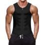 Wonderience Men Waist Trainer Vest Hot Neoprene Sauna Suit Corset Body Shaper Zipper Tank Top Workout Shirt