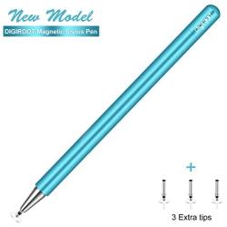 Digiroot Universal Stylus, Magnetic Disc Stylus Pen 2019 Updated Touch Capacitive Screen Pens for Apple/iPhone/Ipad/Android/Surface with 3 Replacement Tips - (Blue)