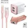iPhone Charger, Overtime Apple MFi Certified 6ft Braided Lightning USB Cable with Dual Port Wall & Car Charger Adapter for iPhone 11 Pro Max X Xs XR 8 7 6s 5 SE, iPad Pro Air Mini – Rose Gold iPhone Charger, Overtime Apple MFi Certified 6ft Braided Lightning USB Cable with Dual Port Wall & Car Charger Adapter for iPhone 11 Pro Max X Xs XR 8 7 6s 5 SE, iPad Pro Air Mini – Rose Gold