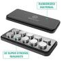 Magnetic Phone Car Mount WixGear Universal Stick On Rectangle Flat Dashboard Magnetic Car Mount Holder, for Cell Phones and Mini Tablets -Extra Strong with 10 Magnets!