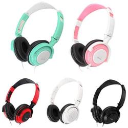 Cerobit 3.5mm Wired Gaming Headset Over-Ear Sports Headphones Music Earphones with Microphone in-line Control for Smartphones Tablet Laptop Desktop PC_Color:Pink