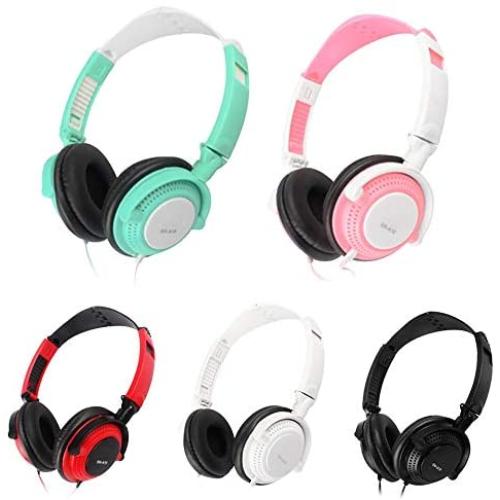 Cerobit 3.5mm Wired Gaming Headset Over-Ear Sports Headphones Music Earphones with Microphone in-line Control for Smartphones Tablet Laptop Desktop PC_Color:Pink