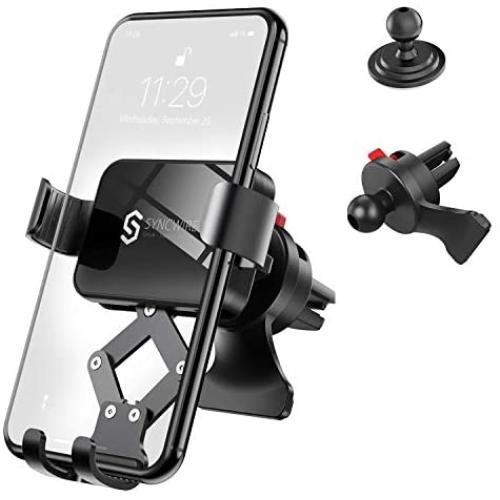 Syncwire Car Phone Mount, Air Vent Cell Phone Holder, Gravity Phone Car Mount Compatible with iPhone 11 Pro Max XS Max XR X 8 7 6s 6+ 6 Samsung Galaxy S10 S9 S8 and Smartphone Under 6.8 Inch