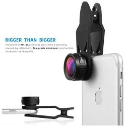 AMIR Phone Camera Lens, 230°Fisheye Lens, 0.65X Super Wide Angle Lens, 15X Macro Lens, for Tik Tok, Vlog Video, Clip on Phone Lens for iPhone 11 11 Pro, X, XS, XR 8 7 Plus 7, Samsung, Smartphones