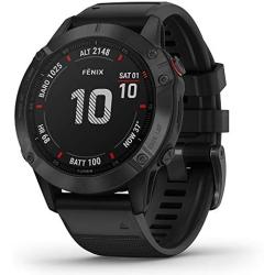 Garmin Fenix 6 Pro (Black with Black Band) Power Bundle with HD Screen Protectors, PlayBetter Portable Charger & Protective Hard Case | PulseOx, ClimbPro, Maps, PacePro, Spotify, Music