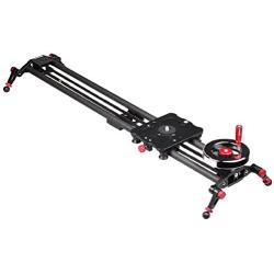 Kamerar 31” Fluid Motion Video Slider: flywheel, counterweight, light carbon fiber rails, adjustable legs, dslr camera/camcorder stabilization track, tripod mount ready, stabilizer for filming