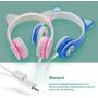 WOICE Wireless Bluetooth Kids Headphones, LED Flashing Lights, Music Sharing Function, 85db Volume Limited, Over-Ear and Build-in Mic Wireless/Wired Children Headphones for Boys Girls (Blue)