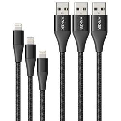 Anker Powerline+ II Lightning Cable 3-Pack (3 ft, 6 ft, 10 ft), MFi Certified for Flawless Compatibility with iPhone 11/11 Pro / 11 Pro Max/Xs/XS Max/XR/X / 8/8 Plus / 7 and More (Black)