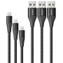 Anker Powerline+ II Lightning Cable 3-Pack (3 ft, 6 ft, 10 ft), MFi Certified for Flawless Compatibility with iPhone 11/11 Pro / 11 Pro Max/Xs/XS Max/XR/X / 8/8 Plus / 7 and More (Black)