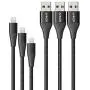 Anker Powerline+ II Lightning Cable 3-Pack (3 ft, 6 ft, 10 ft), MFi Certified for Flawless Compatibility with iPhone 11/11 Pro / 11 Pro Max/Xs/XS Max/XR/X / 8/8 Plus / 7 and More (Black)
