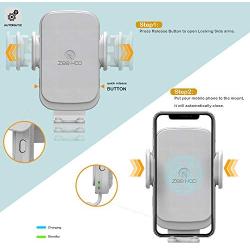 ZeeHoo Wireless Car Charger Mount with USB-C, 10W 7.5W Auto-Clamp Fast Wireless Charger Air Vent Phone Holder Compatible iPhone 11,11 Pro,11 Pro Max,XS Max,XS,XR,X, Galaxy S10 S9 S8,Note 10 Note 9