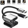 USB C/Type C to 3.5mm Aux Audio Headphone Charger and Music Jack Adapter, Compatible for Pixel 3 3XL 2 2XL, iPad pro 2018, HTC,Esential and so on Type c Products [2 Pack]