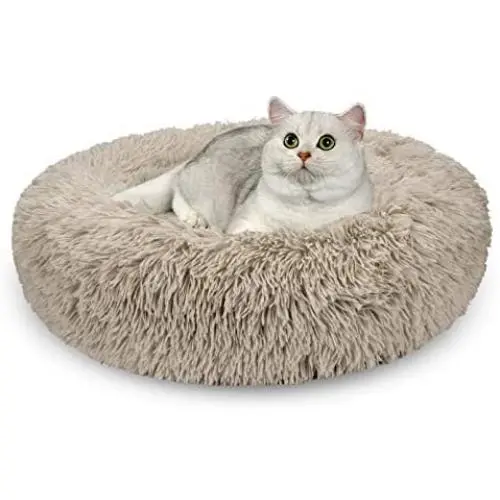 AIPERRO Pet Bed for Small Dogs and Cats Donut Cuddler Fur Round Dog Bed Soft Plush Fluffy Indoor Calming Cat Bed, Anti Slip Bottom, 20/23/30 Inch for Puppy and Kitties AIPERRO Pet Bed for Small Dogs and Cats Donut Cuddler Fur Round Dog Bed Soft Plush Fluffy Indoor Calming Cat Bed, Anti Slip Bottom, 20/23/30 Inch for Puppy and Kitties