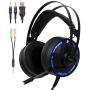 Ps4 PC Gaming RGB Headset with Microphone 2in1 Adapter Cosbary Compatible with Xbox One/Mac/Switches/Laptop Stereo Gaming LED Headphone 40mm Super Bass Driver Over Ear Noise Cancelling mic(Black)