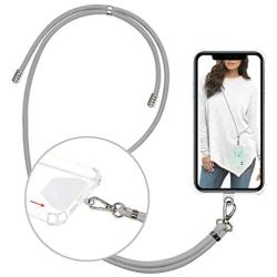 takyu Phone Lanyard, Universal Cell Phone Lanyard with Adjustable Nylon Neck strap, Phone Tether Safety Strap Compatible with Most Smartphones with Full Coverage Case (Gray)