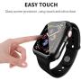 Smiling Case for Apple Watch Series 3 & Series 2 38mm with Buit in Tempered Glass Screen Protector- All Around Hard PC Protective Case High Definition Clear Ultra-Thin Cover (Black, 38mm)