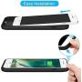 QTshine Battery Case for iPhone 6/6s/7/8, Upgraded [6000mAh] Protective Portable Charging Case Rechargeable Extended Battery Pack for Apple iPhone 6/6s/7/8 (4.7) - Black