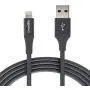 AmazonBasics USB A Cable with Lightning Connector, Premium Collection, MFi Certified Apple iPhone Charger, 10 Foot, Grey AmazonBasics USB A Cable with Lightning Connector, Premium Collection, MFi Certified Apple iPhone Charger, 10 Foot, Grey