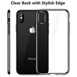 TORRAS Crystal Clear iPhone Xs Max Case, [Anti-Yellowing] Soft Silicone Shockproof TPU Slim Thin Protective Phone Cover Case for iPhone Xs Max 6.5 inch - Black